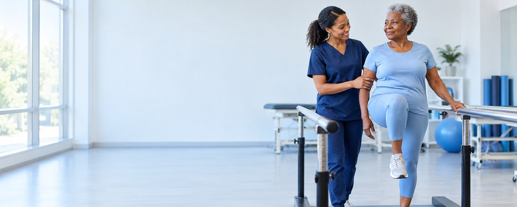 Illustrative physiotherapy rehabilitation session